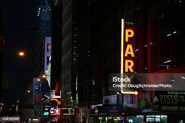 Nyc Parking Garage Stock Photo - Download Image Now - Arrow Symbol, City, City Life