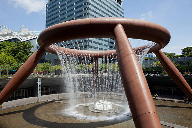 Singapore City, Singapore - May 23, 2011 : The Fountain of Wealth, the largest fountain in the world. It is located in the commercial complex of Suntec City, Singapore.