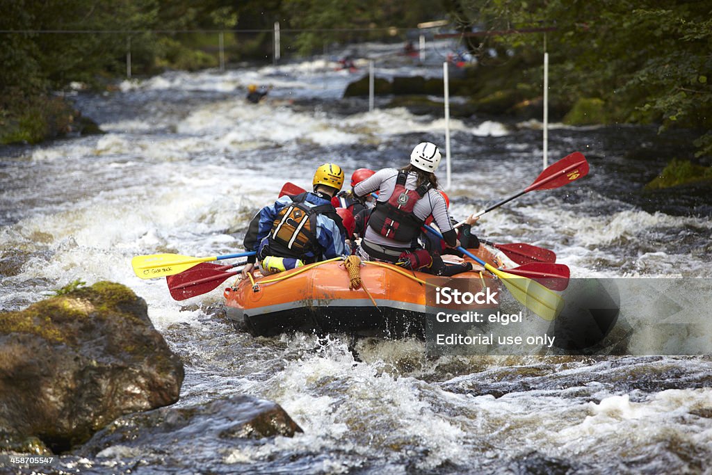 Rafting. Rio Tryweryn, North Wales - Foto de stock de Rafting em Águas Selvagens royalty-free