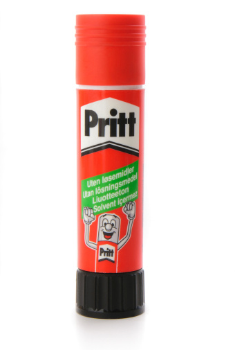 Istanbul, Turkey - December 26, 2011: A box of Pritt Glue Stick. Shot in studio, isolated on white background.