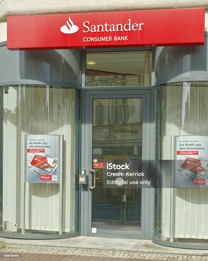 Eingang von Santander bank - Lizenzfrei Architektur Stock-Foto