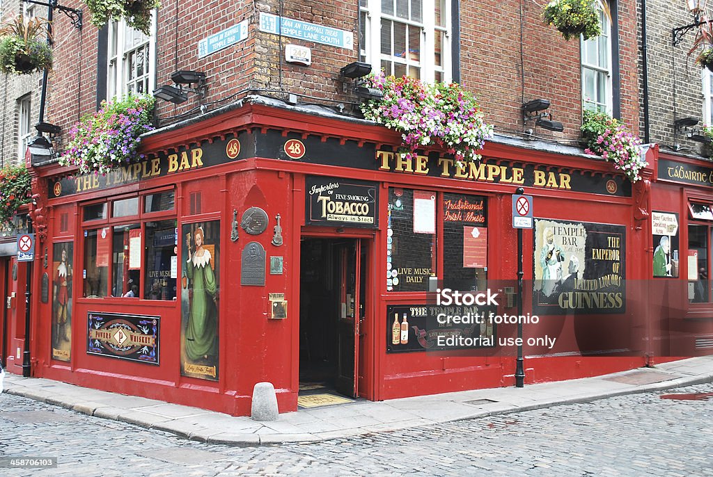The Temple Bar "Dublin, Ireland - August 2nd, 2008: View during the day of the pub called Temple Bar located in an area of Dublin famous for the nightlife." Pub Stock Photo