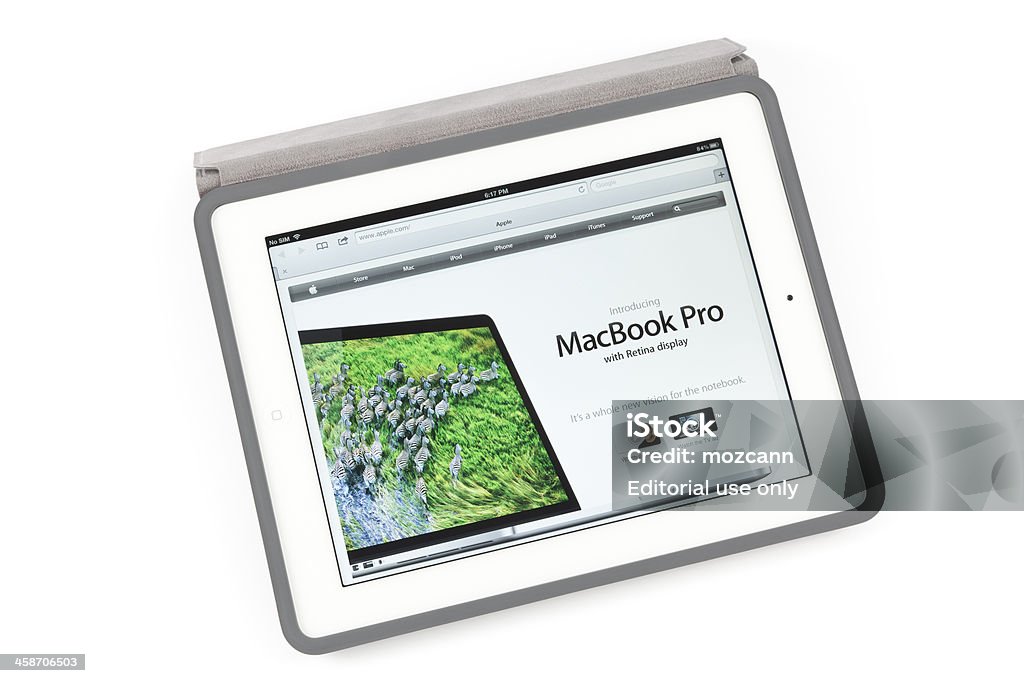 Neue ipad mit apple-Werbung - Lizenzfrei Berührungsbildschirm Stock-Foto
