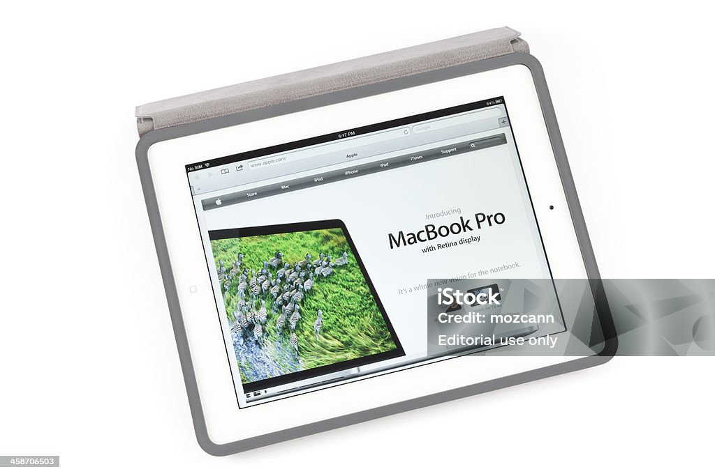 Nuevo apple ipad con anuncios - Foto de stock de Anuncio libre de derechos