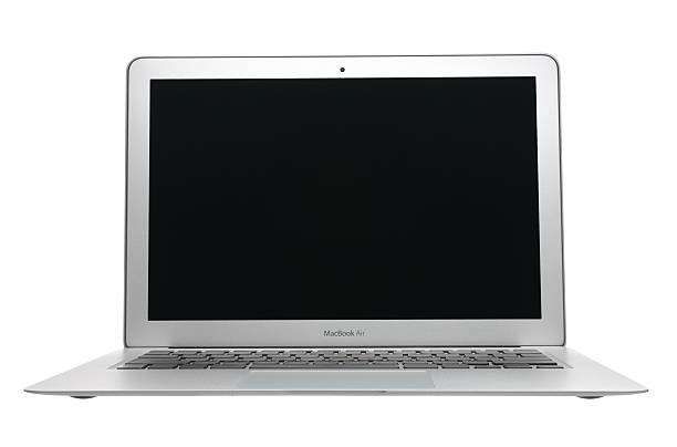 macbook air 및 빈 화면 - apple macintosh laptop computer isolated 뉴스 사진 이미지