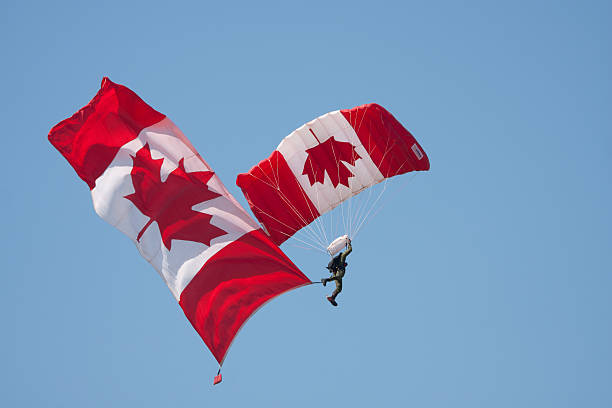 Canadian Forces Skyhawks Parachute Team stock photo