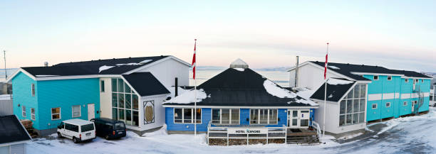 Three star Hotel Icefiord in Ilulissat stock photo