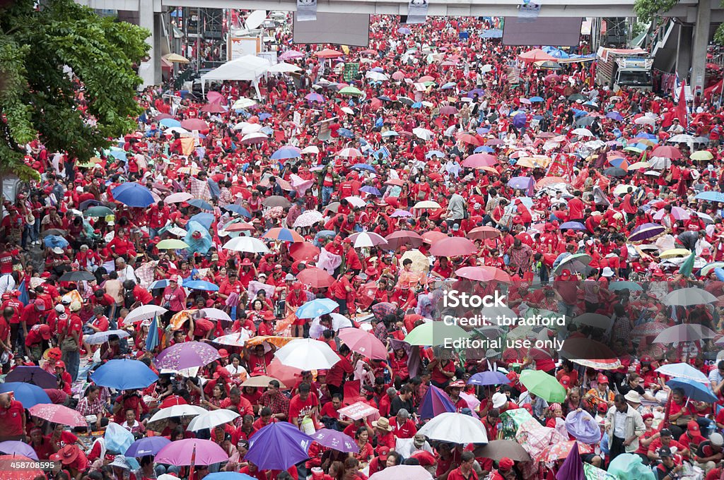 Camicia UDD (rosso) Rally a Bangkok Tailandia - Foto stock royalty-free di Ambientazione esterna