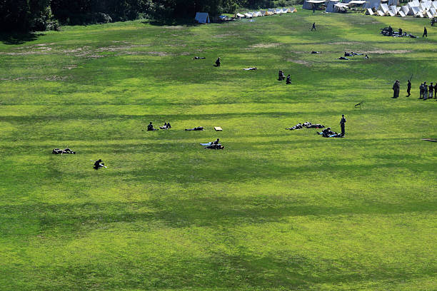 남북 전쟁 - civil war american civil war battlefield camping 뉴스 사진 이미지