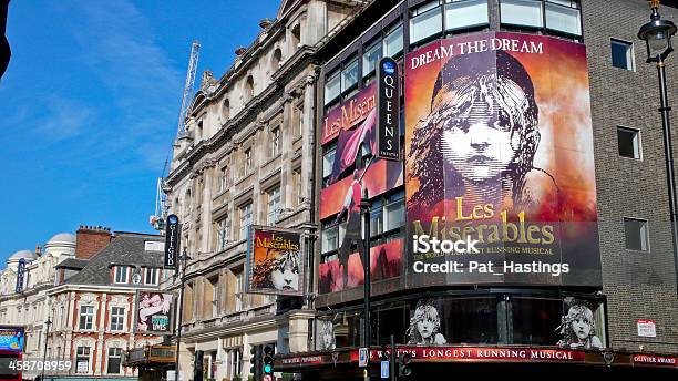 Shaftesbury Avenue London United Kingdom Stock Photo - Download Image Now - Les Misérables, Shaftesbury Avenue - London, Sign