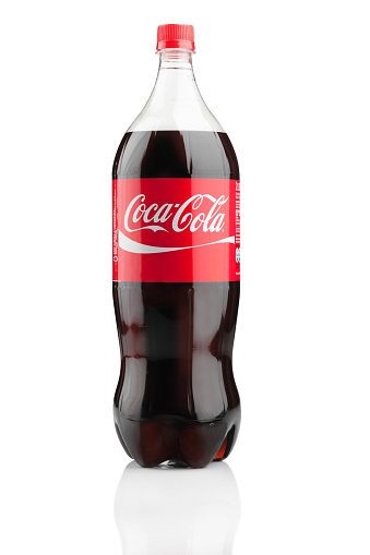 Dublin, Ireland - March 9, 2011: Two liter bottle of Coca Cola, a popular fizzy drink all around the world.