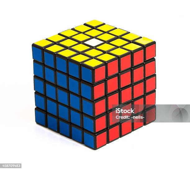 Rubiks Cubeprofessor Stockfoto und mehr Bilder von 1980 - 1980, Bauklotz, Blau