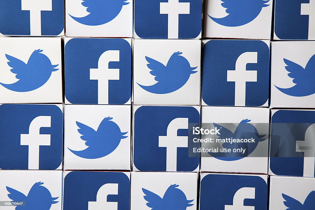 Facebook und twitter Hintergrund - Lizenzfrei Arrangieren Stock-Foto