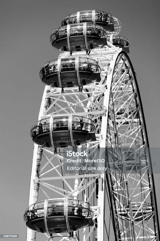 London Eye, em preto e branco - Royalty-free Roda do Milénio Foto de stock