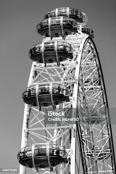 London Eye Em Preto E Branco - Fotografias de stock e mais imagens de Roda do Milénio - Roda do Milénio, Cidade de Londres, Cinzento