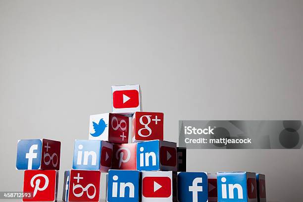 Social Media Cubes Stock Photo - Download Image Now - Arrangement, Arranging, Big Tech