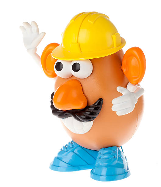 mr. papas head-trabajador de construcción medio perfil - isolated on white full length lifestyles yellow fotografías e imágenes de stock