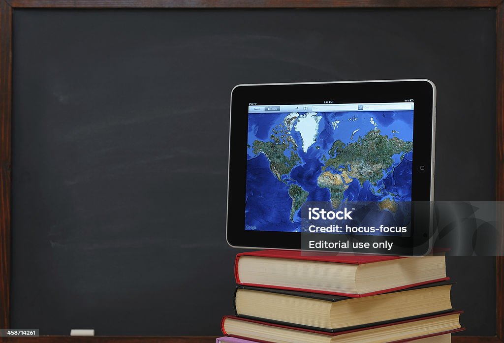 Apple iPad in der Schule - Lizenzfrei Buch Stock-Foto