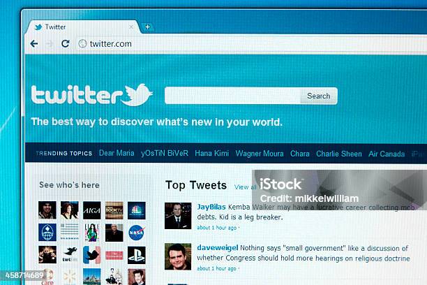 Twitter Beliebtesten Social Mediawebsite Stockfoto und mehr Bilder von .com - .com, Blau, Brand Name Online Messaging Platform