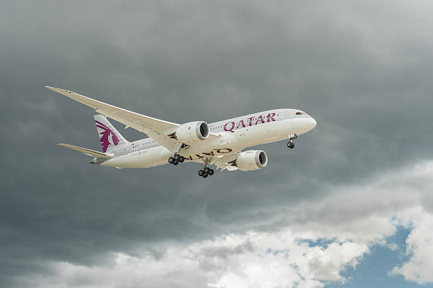 보잉 787 dreamliner - boeing 787 qatar airways airplane aerospace industry 뉴스 사진 이미지