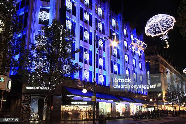 Luci Di Natale In Oxford Street - Fotografie stock e altre immagini di Affari - Affari, Ambientazione esterna, Architettura