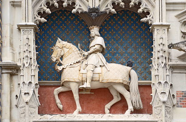 Sculpture of Louis XII "Blois, France - June 17, 2007: Photography of the statue of Louis XII in the castle of Blois, France. Blois is located in the Loire Valley and it is a popular touristic site." blois stock pictures, royalty-free photos & images