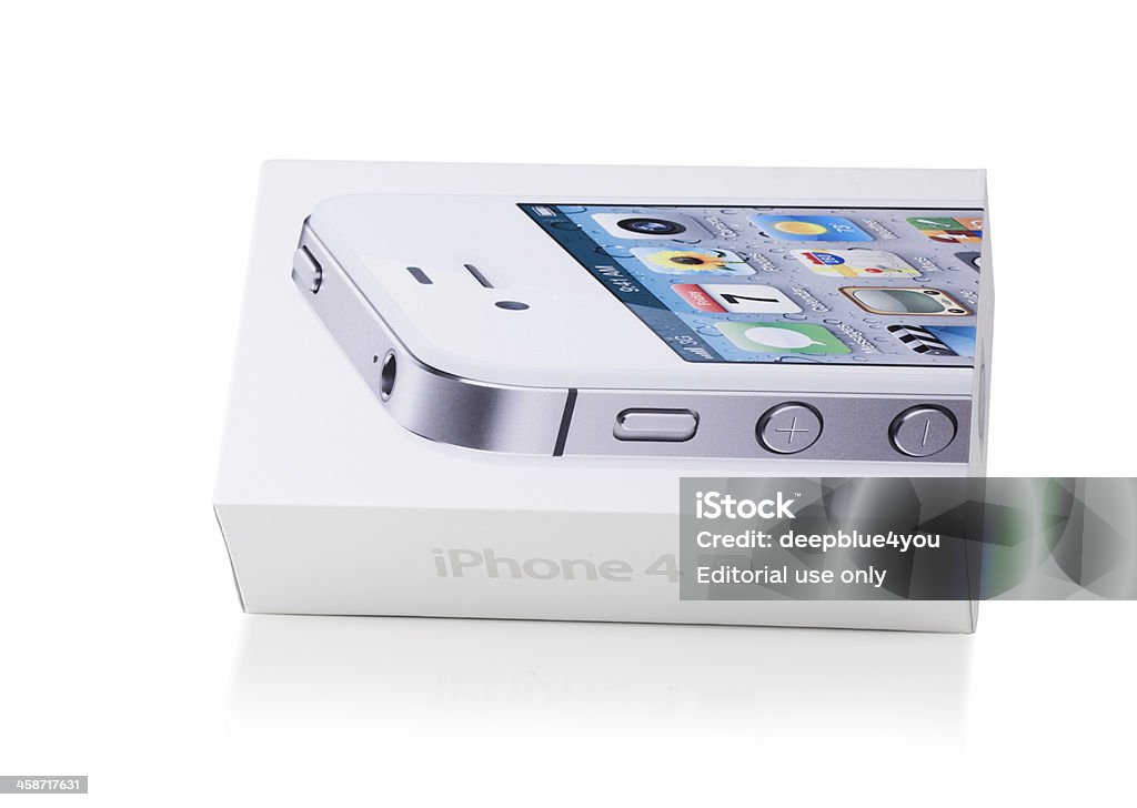 iPhone 4S-Pudełko na biały - Zbiór zdjęć royalty-free (Aplikacja mobilna)
