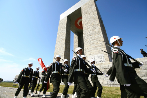 Soldiers at the changing of the guard ceremony in Anıtkabir, Turkey