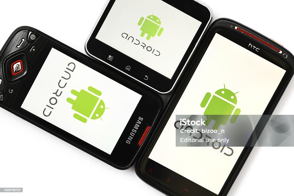 Android телефонами - Стоковые фото Логотип роялти-фри