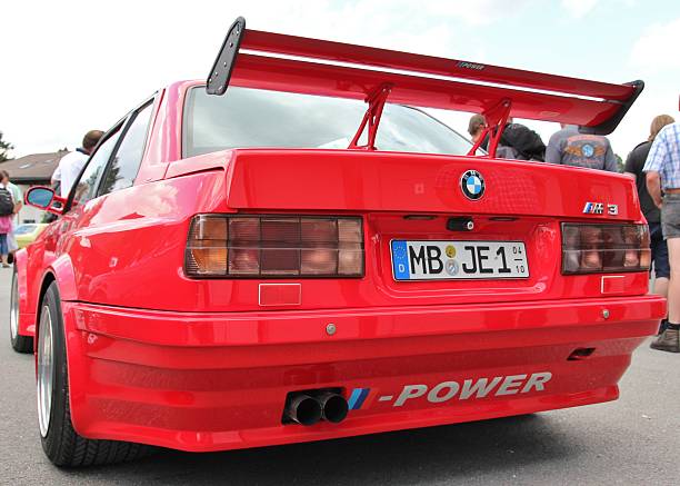 BMW M 3 "Gmund, Germany - August 11, 2013: BMW M 3 on Tegernsee meeting in Gmund / Bavaria. Here is organized every year a vintage car rally." 1950s racing car stock pictures, royalty-free photos & images