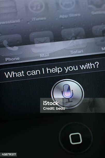 Apple Iphone 4s Siri Stockfoto und mehr Bilder von Apple Computer - Apple Computer, Bedienungsknopf, Computeranlage