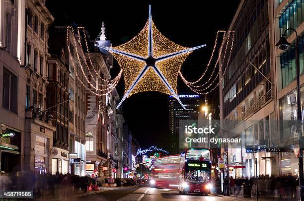 Oxford Street Christmas Lights Central London Stockfoto und mehr Bilder von Beleuchtet - Beleuchtet, Oxford Street, Weihnachten