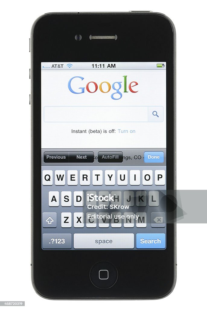 Google sur l'iPhone - Photo de AT&amp;T libre de droits