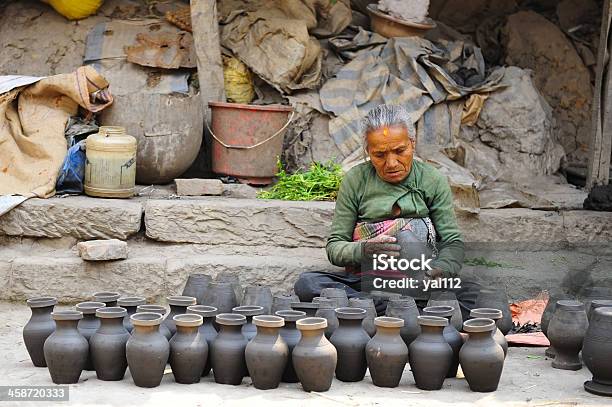 Earthenware At Bhaktapur Stock Photo - Download Image Now - Active Seniors, Adult, Antique