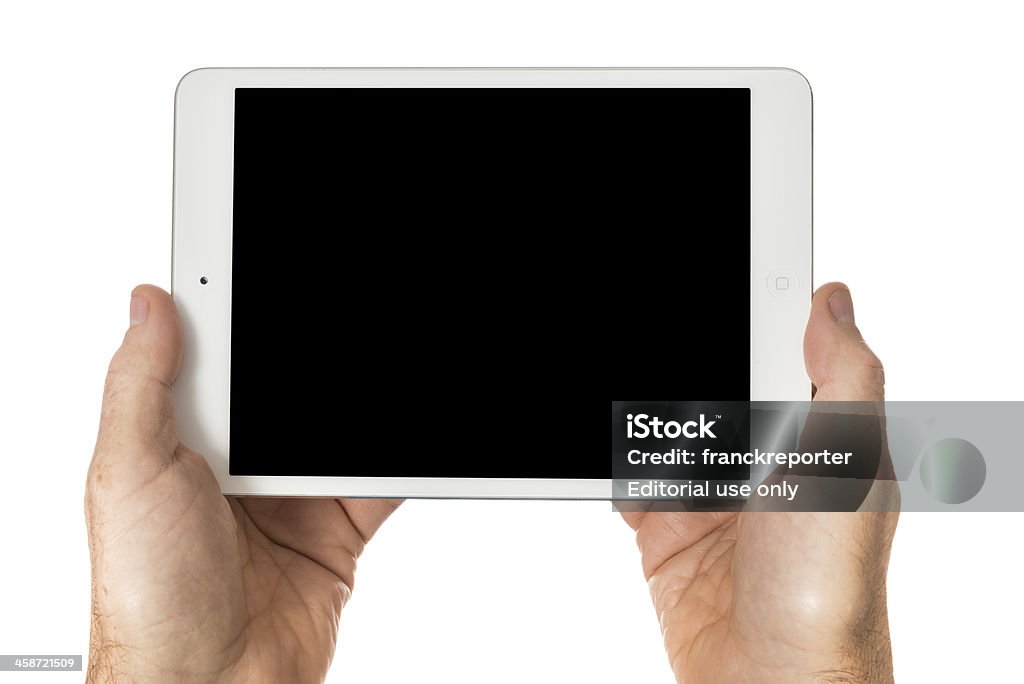 Mão humana segurando o novo Ipad Mini - Foto de stock de Agenda Eletrônica royalty-free