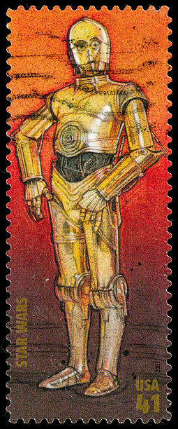 米国スターウォーズ c-3po 郵便切手 - c 3po ストックフォトと画像