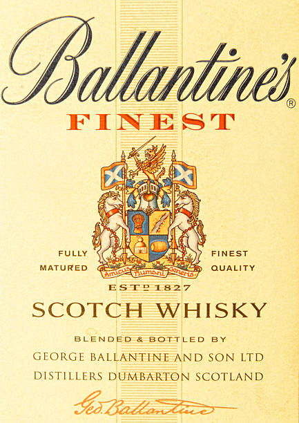 Label Of Ballantine's Scoth Whisky Bottle stock photo