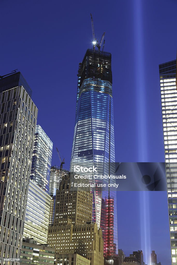 Setembro 11th World Trade Center Memorial luzes Nova Iorque de 2006 - Royalty-free 2012 Foto de stock