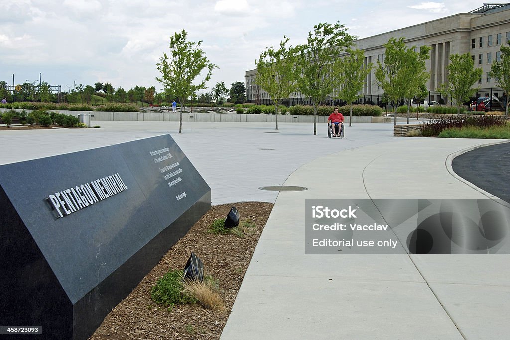 Pentagon memorial in Washington DC "Washington DC, USA - July 2,2009: Pentagon memorial in Washington DC, USA. Permanent outdoor memorial to people killed in building and in Flight 77 in the September 11, 2001 attacks." Aggression Stock Photo