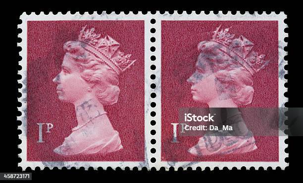 1 Pence Inglesi Francobolli - Fotografie stock e altre immagini di Elisabetta II d'Inghilterra - Elisabetta II d'Inghilterra, Numero 2, Arte, Cultura e Spettacolo