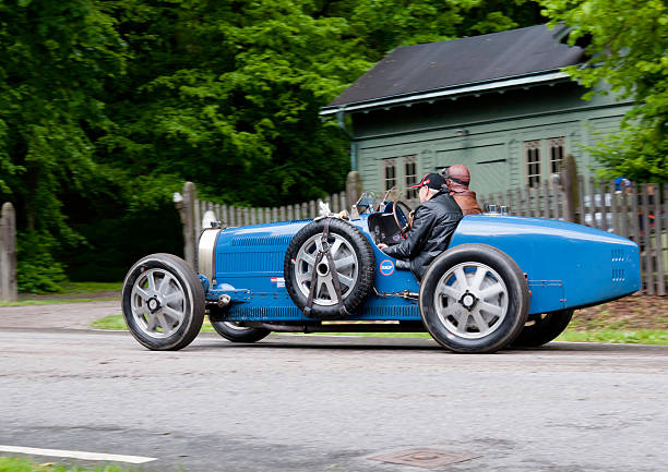 BUGATTI T51 / R from 1931 "Stockholm, Sweden - june 03,2012:A fully restord BUGATTI T51 / R from 1931, in a classic car cavalcade around the small island DjurgAYrden on the public road in Stockholm Sweden" djurgarden photos stock pictures, royalty-free photos & images