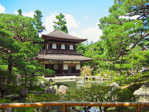 Templo Ginkaku-Ji-Silver Pavilion, Kyoto, Japão - foto de acervo