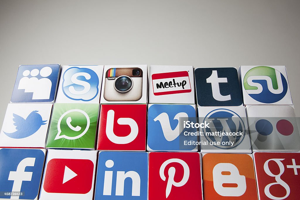 Social-media-Würfel - Lizenzfrei Arrangieren Stock-Foto