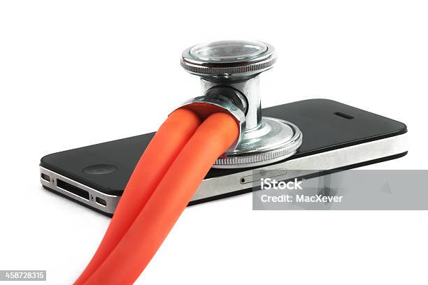 Iphone Służby Zdrowia - zdjęcia stockowe i więcej obrazów Apple Computers - Apple Computers, Smartfon, Stetoskop