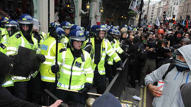 Austerity Rally in London stock photo