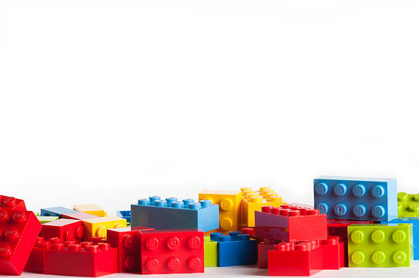 Lego blocks with copy space "Ski, Norway - March 26, 2012: Lego blocks with copy space. The Lego toys were originally designed in the 1940s in Denmark and have achieved an international appeal." lego stock pictures, royalty-free photos & images