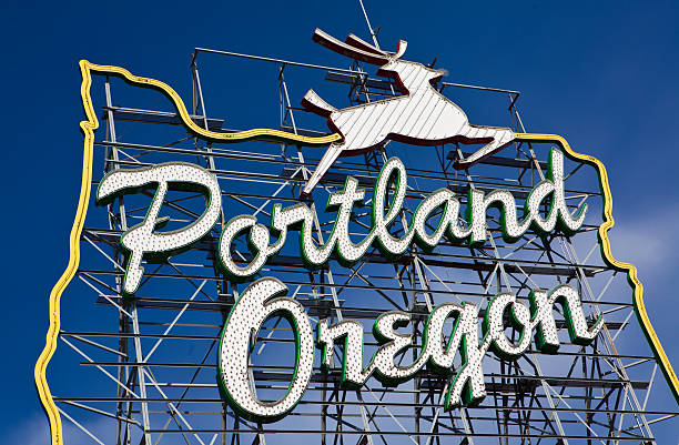 Portland. Oregon sign stock photo