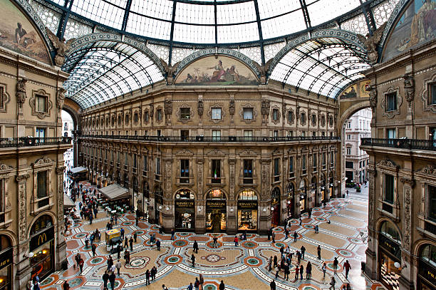 Gallery in Milan stock photo