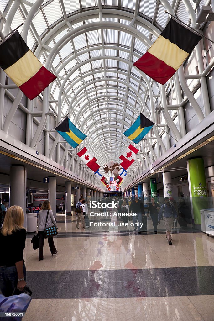 Aeroporto Internacional de Chicago O'Hare - Foto de stock de Bandeira royalty-free