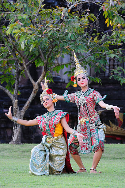 태국인 전통춤 스톡 사진